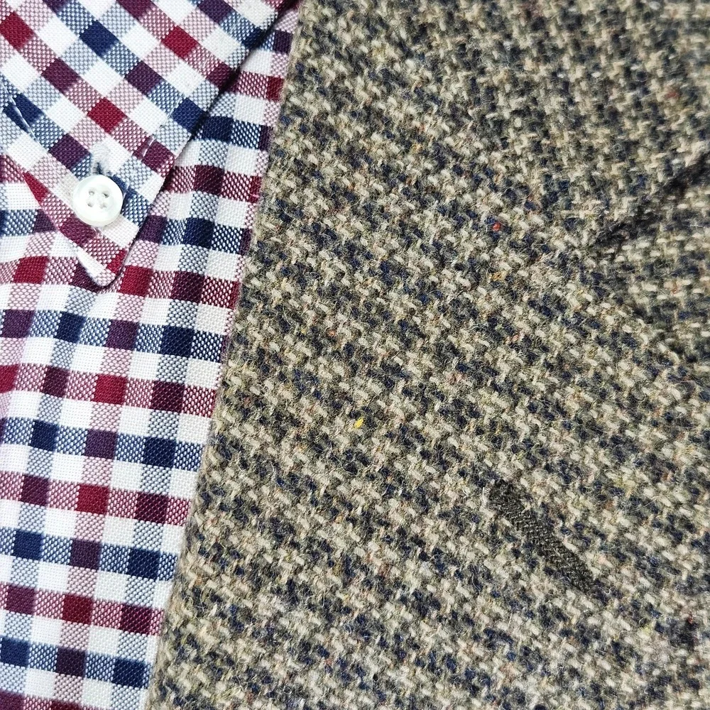 Stafford Men's Tweed Sport Coat Blazer‎ Three Button Brown Lambs Wool 48L